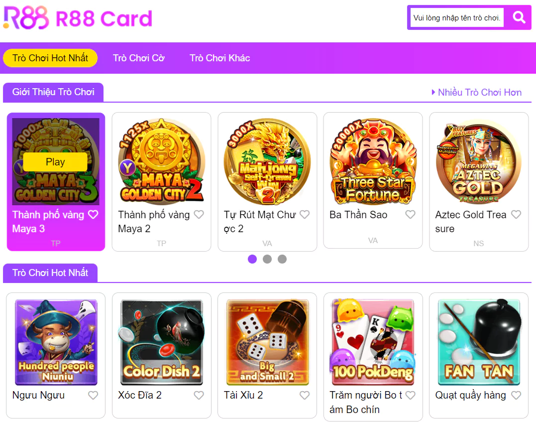 Game Bài 69VN - Đa Dạng Trò Chơi Đánh Bài Cực Đỉnh 10 Sảnh game bài R88 tại 69VN